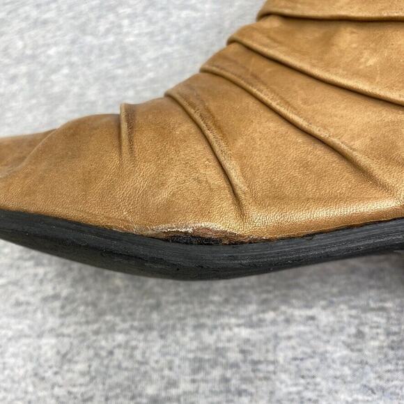 Very Volatile Boots Womens 6.5 Tan Brown Leather Riding Tall Cut Out - Picture 10 of 11